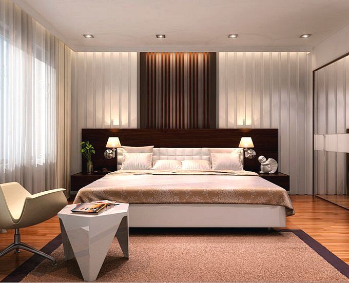 Современный дизайн спальни 15 кв.м