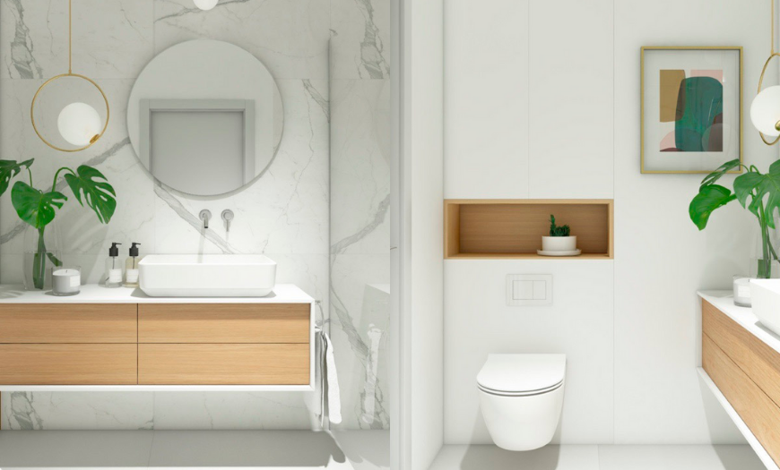 Дизайн туалета в скандинавском стиле